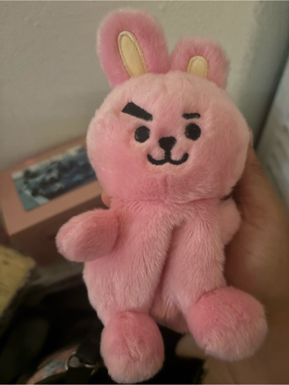 Soft Pink Plush Bunny Toy for Small Pets - Fluffy Chewable Friend